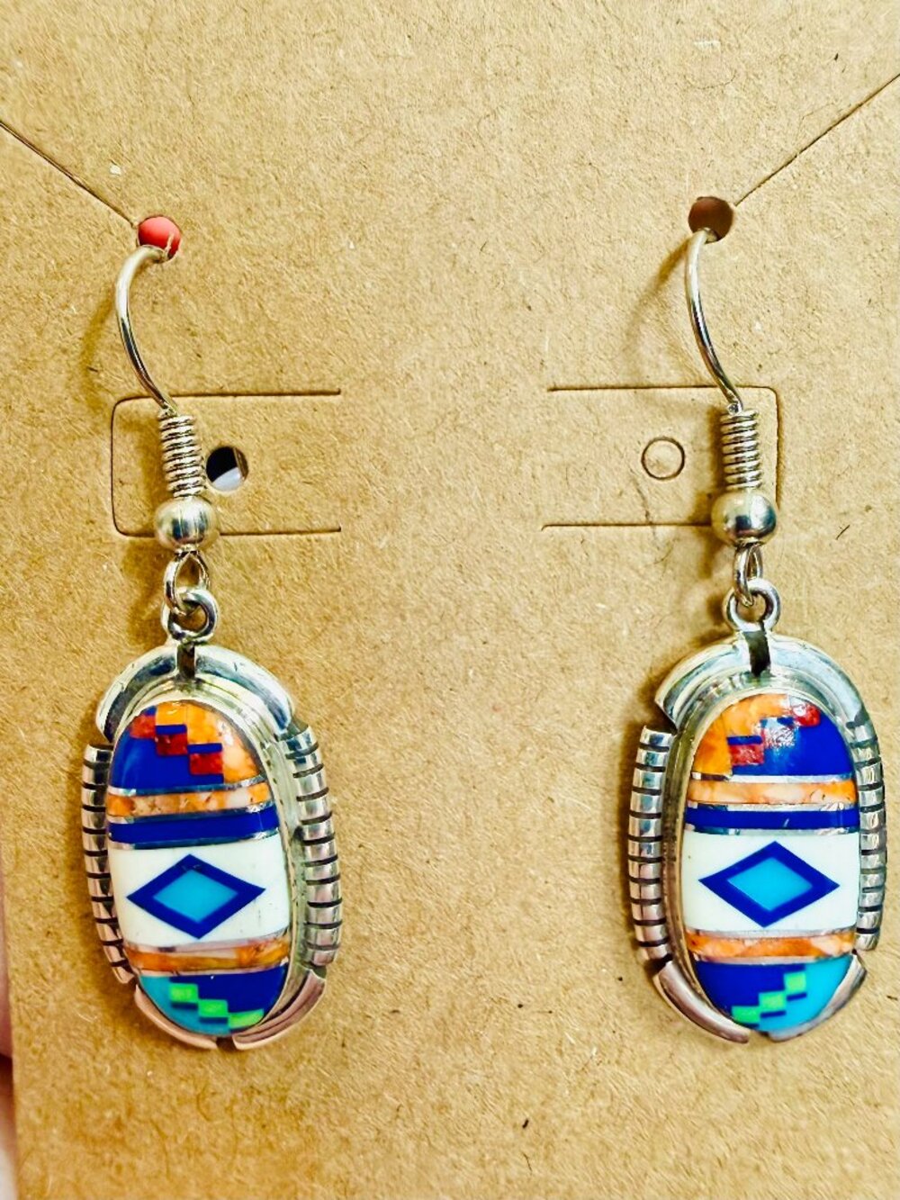 Sterling Silver Dangle Earrings | Inlay